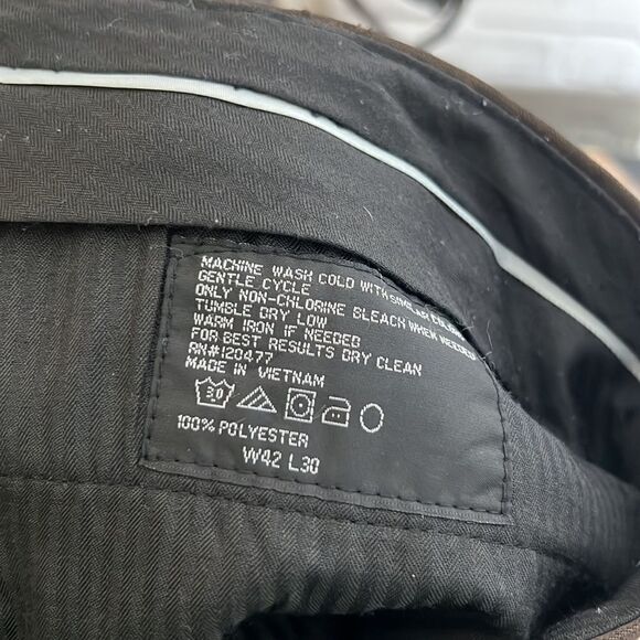 Geoffrey Beene Chocolate Brown Cuffed Dress Pants Slacks 42x30 - Picture 9 of 9